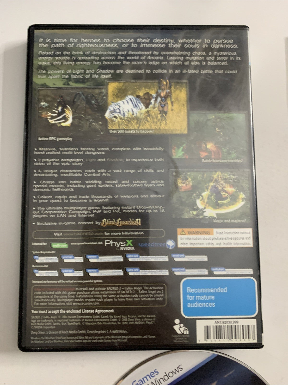 Sacred 2: Fallen Angel  PC DVD Windows 2008 Action Game Complete