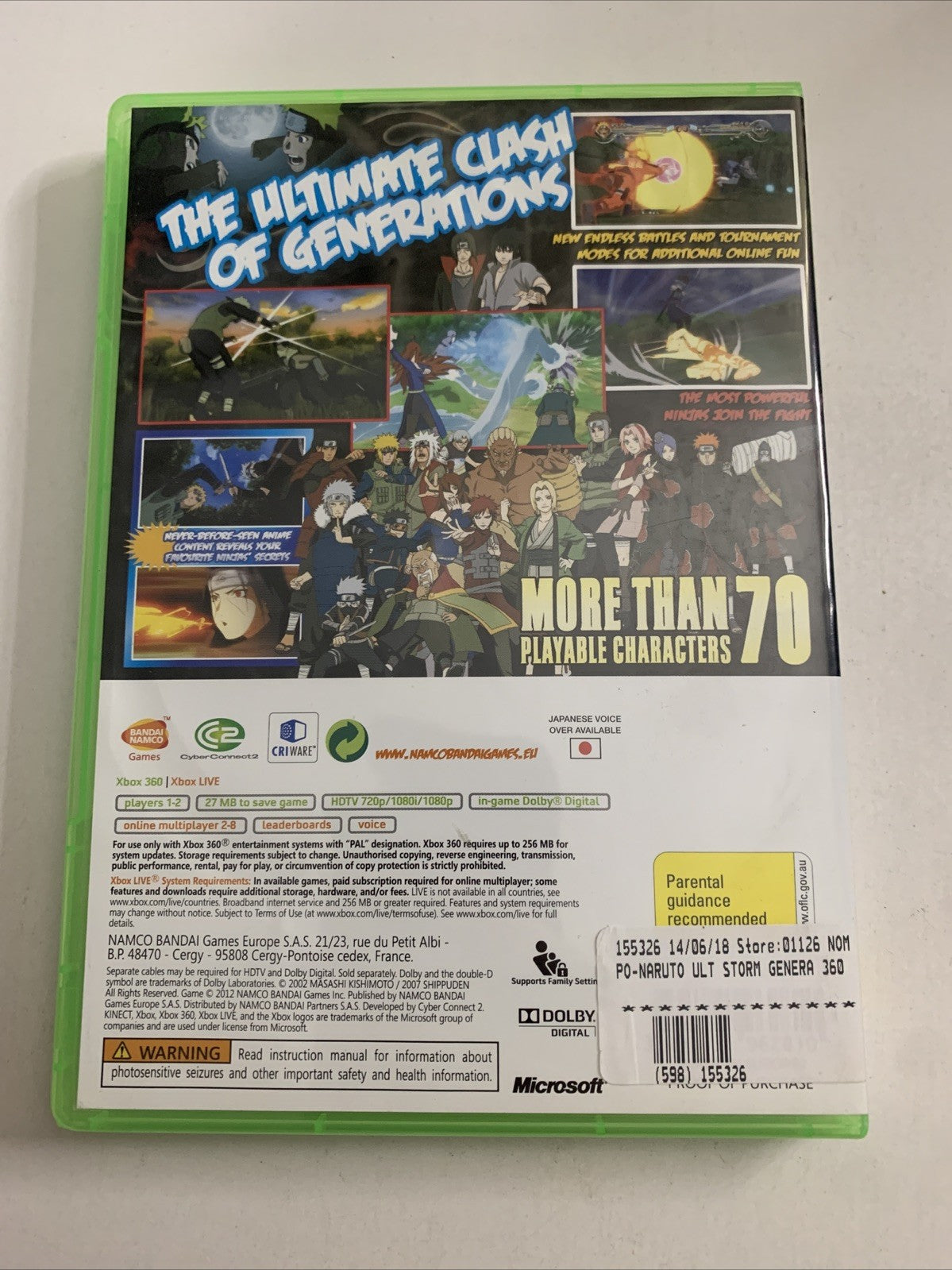 Naruto Shippuden: Ultimate Ninja Storm Generations  Microsoft XBOX 360 PAL Game