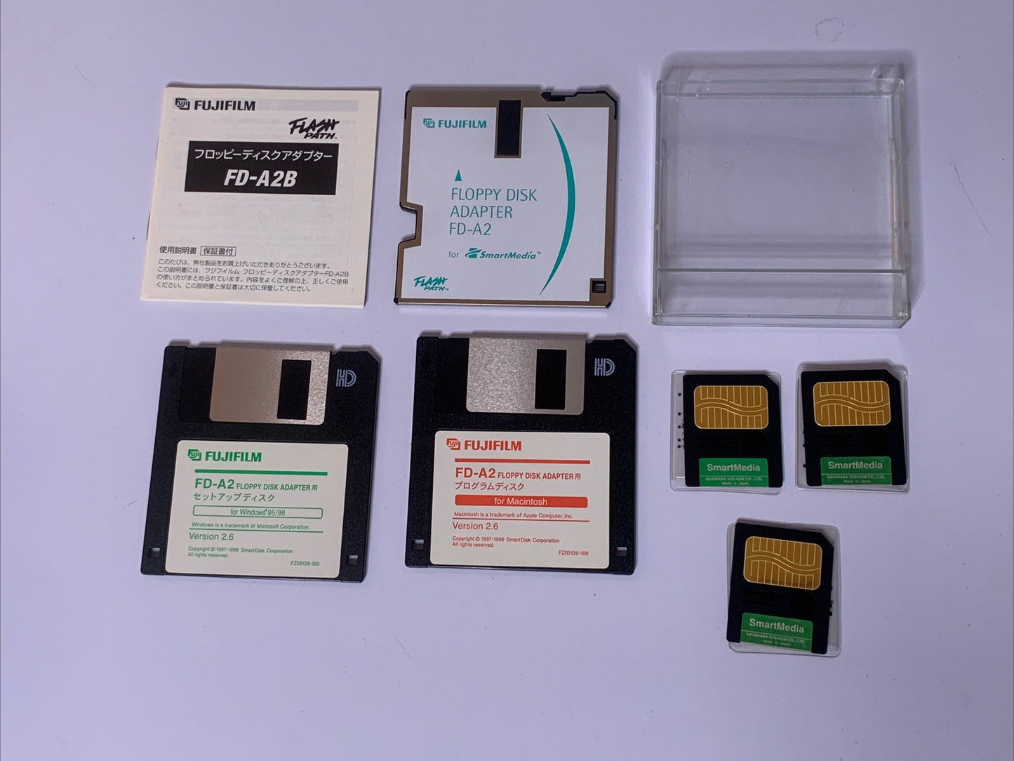 Fujifilm Floppy Disk Adapter FD-A2 & 3x SmartMedia Card 8MB