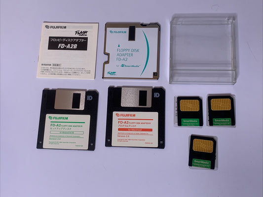 Fujifilm Floppy Disk Adapter FD-A2 & 3x SmartMedia Card 8MB