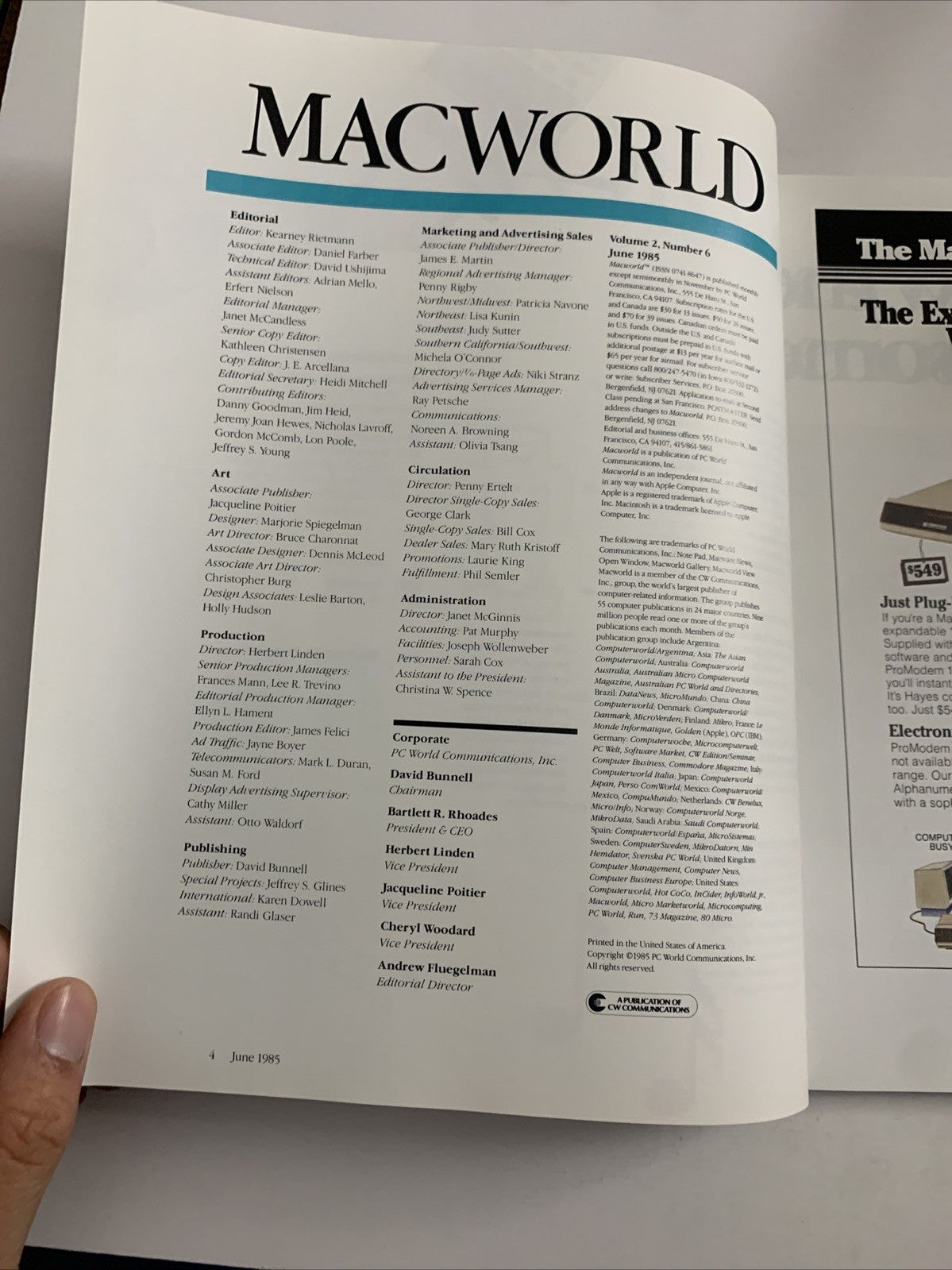 Macworld June 1985 Mac Compositions Itzhark Perlman Apple Macintosh Magazine
