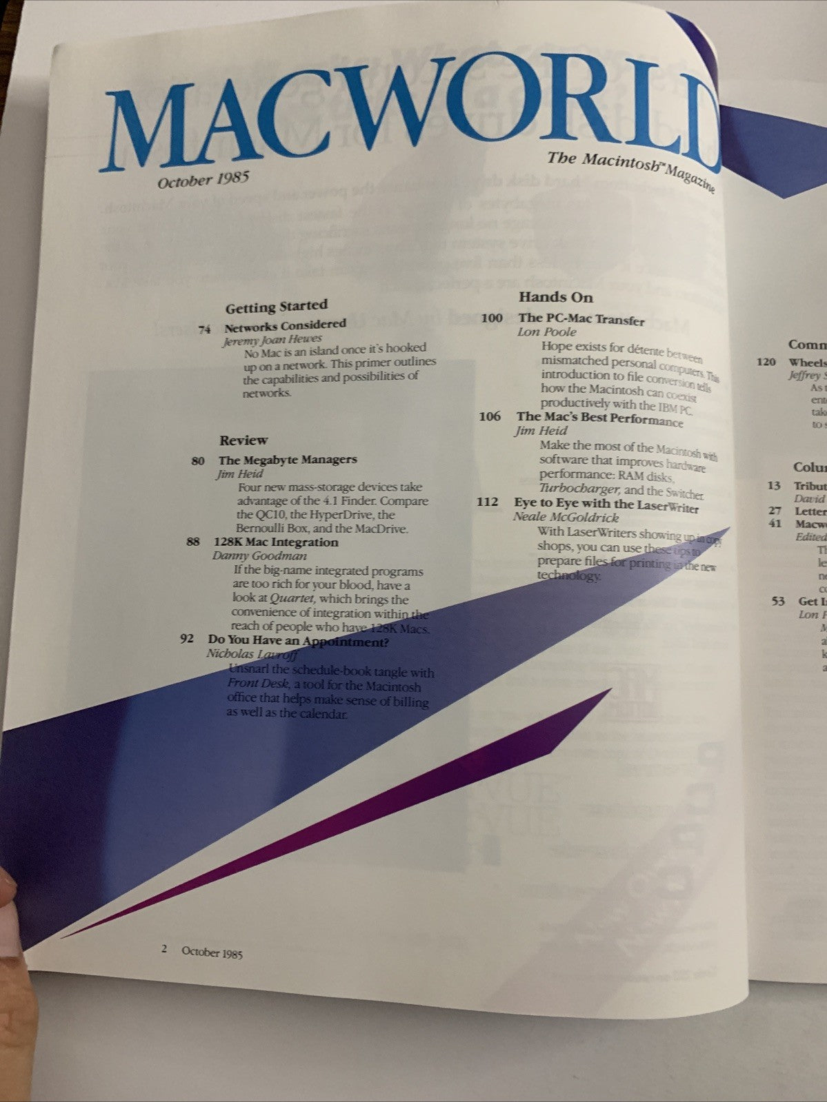 MacWorld October 1985 Mac Talks To The PC Apple Macintosh Magazine