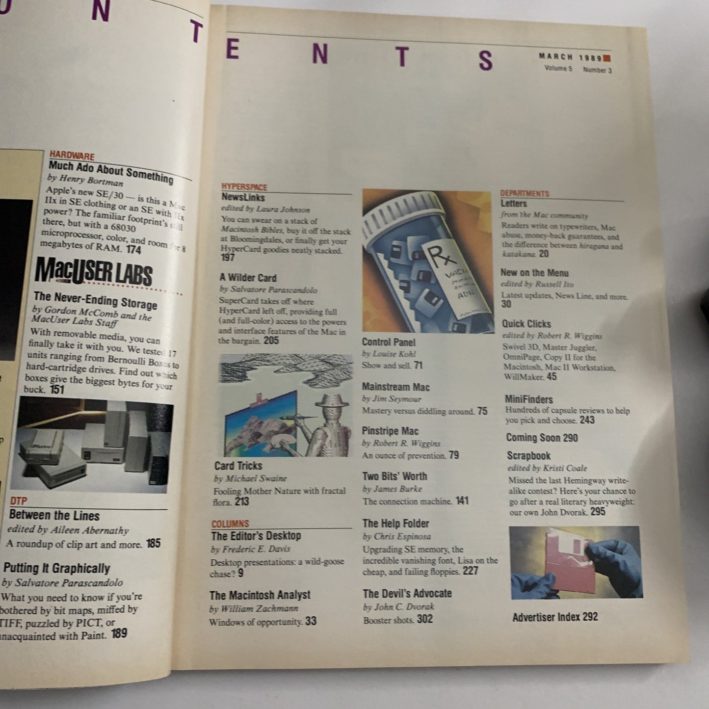 MacUser March 1989 Over 350 Product Reviews Multimedia Special Apple Magazine
