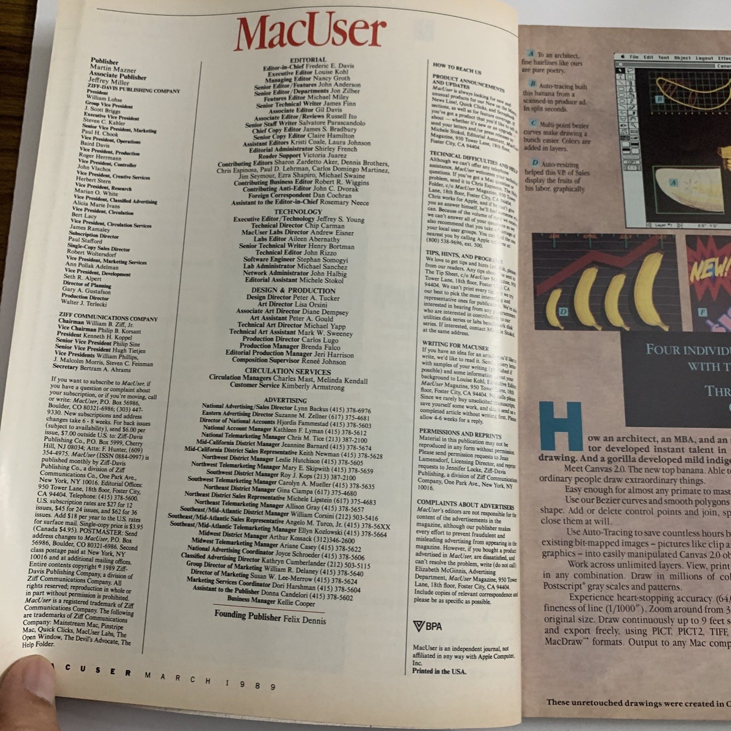 MacUser March 1989 Over 350 Product Reviews Multimedia Special Apple Magazine