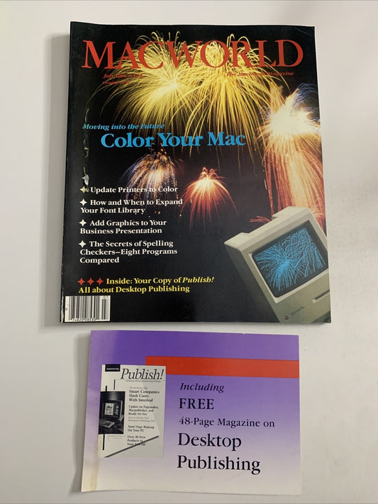 Macworld July 1986 Apple Macintosh Magazine Color Your Mac & Desktop Publishing