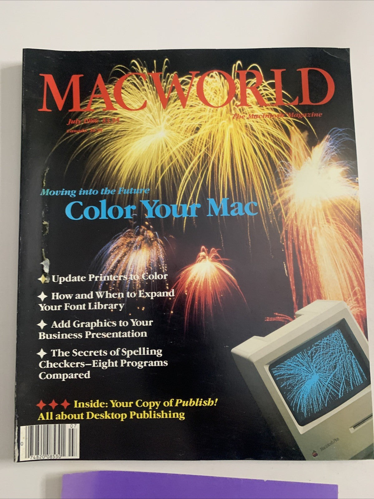 Macworld July 1986 Apple Macintosh Magazine Color Your Mac & Desktop Publishing