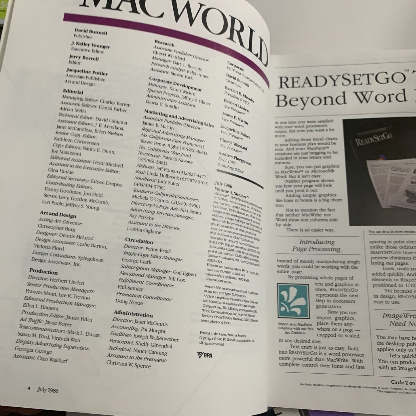 Macworld July 1986 Apple Macintosh Magazine Color Your Mac & Desktop Publishing