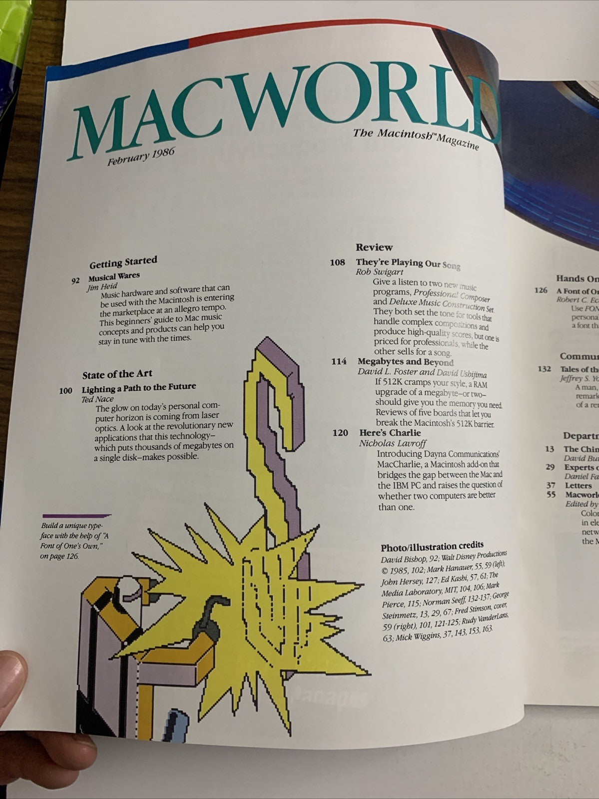 Macworld February 1986 Music By Computer, Compact Discs CD Apple Magazine