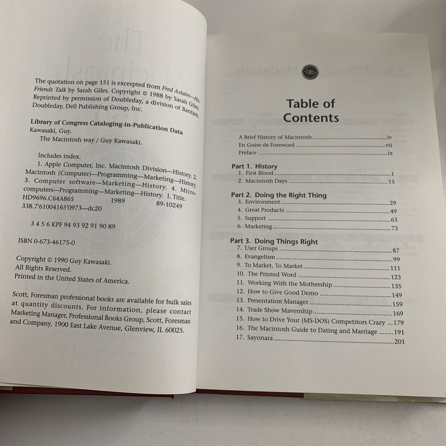 The Macintosh Way: The Art Of Guerilla Management by Guy Kawasaki 1990 HC Apple