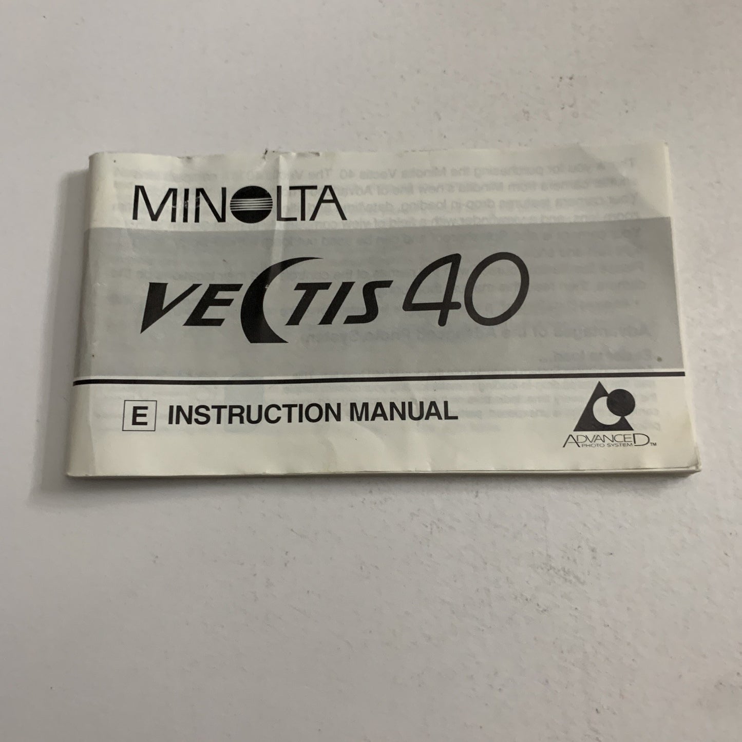 Minolta Vectis 40 Film Camera Manual