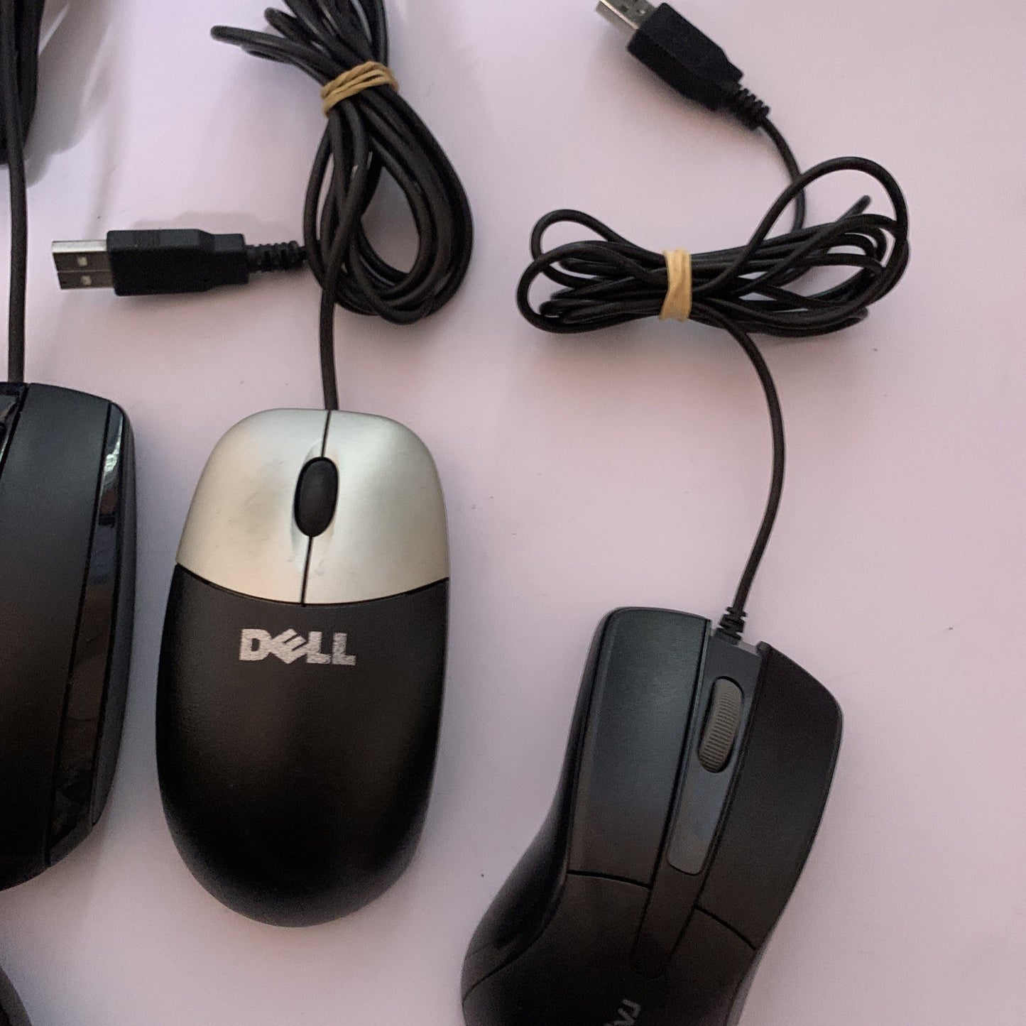 Bulk Lot 5x USB Wired Mouse 3x HP 1x Dell 1x Rapoo Tested & Working
