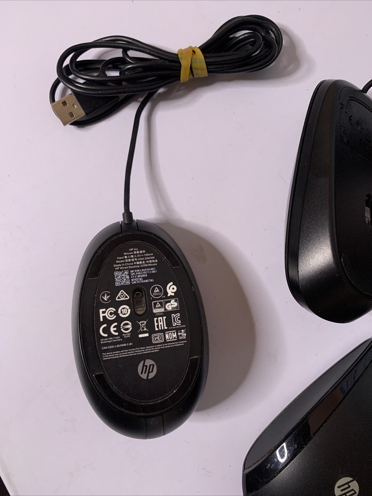 Bulk Lot 5x USB Wired Mouse 3x HP 1x Dell 1x Rapoo Tested & Working