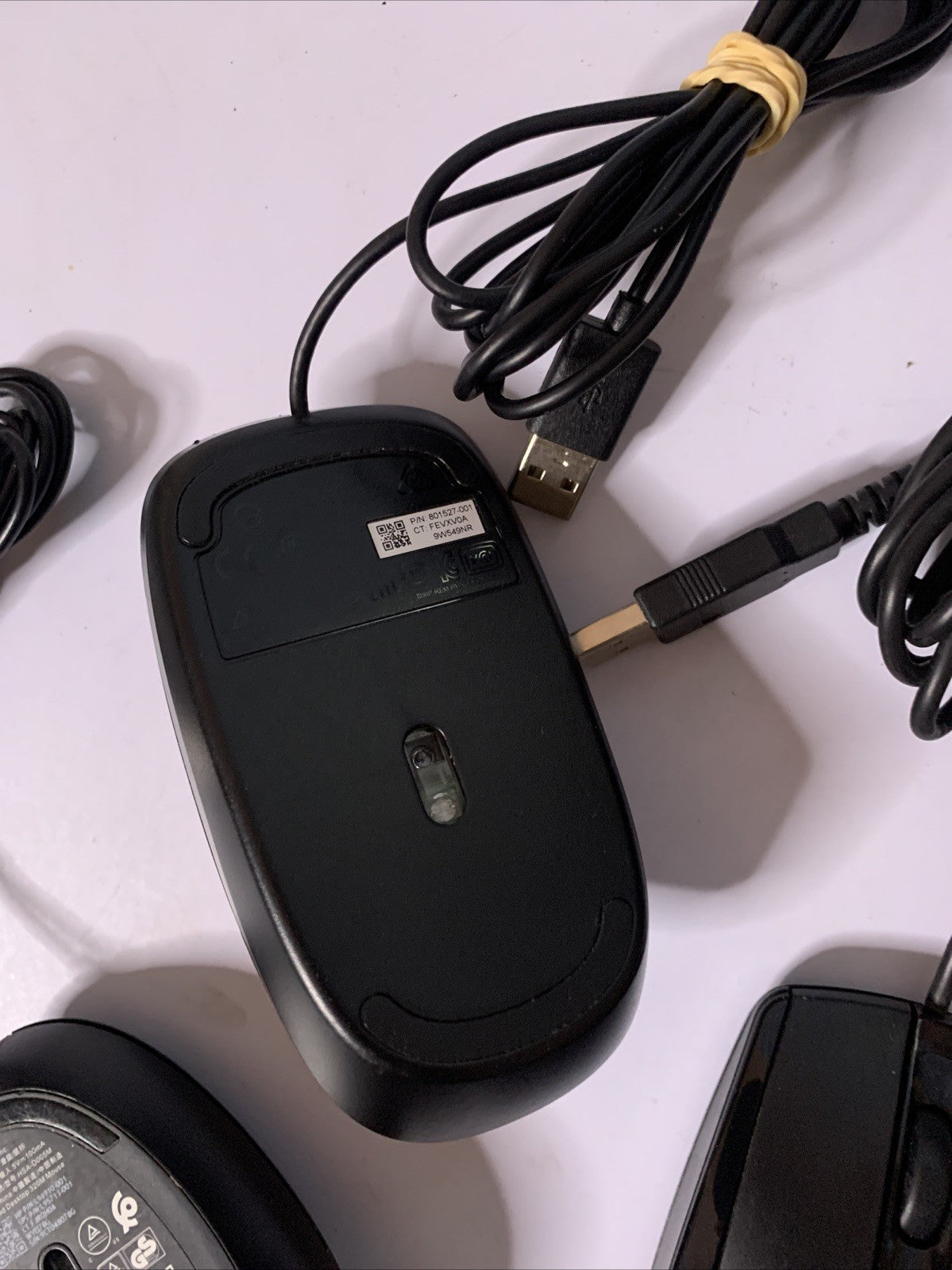 Bulk Lot 5x USB Wired Mouse 3x HP 1x Dell 1x Rapoo Tested & Working