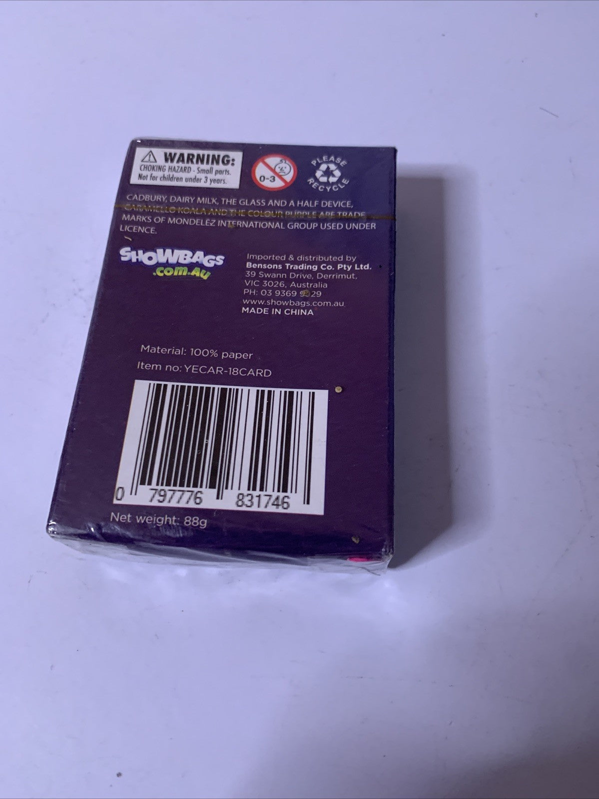 3x Playing Cards Cadbury Caramello Koala, New Zealand, The Grampians NEW Sealed