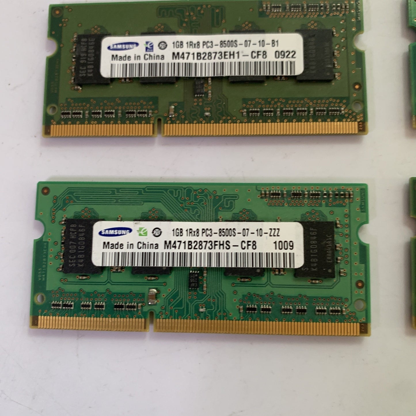 4x Samsung 1GB DDR3 RAM Sodimm Laptop 1Rx8 PC3-8500S-07-10-B1 Total 4GB
