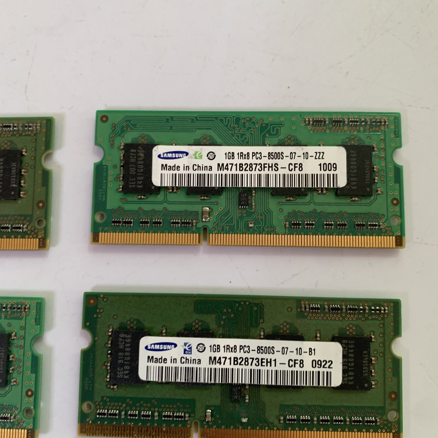 4x Samsung 1GB DDR3 RAM Sodimm Laptop 1Rx8 PC3-8500S-07-10-B1 Total 4GB