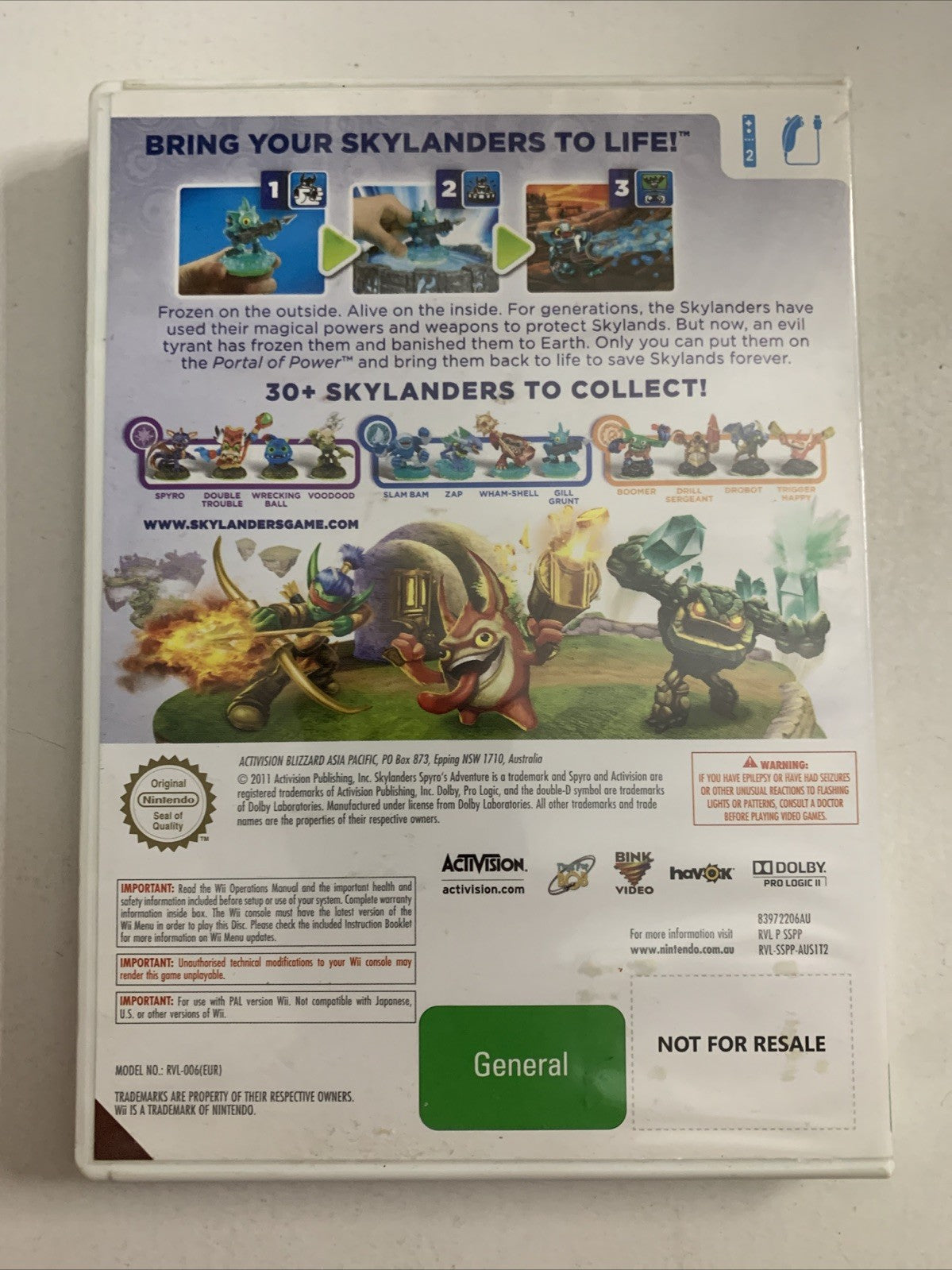 Skylanders Spyro's Adventure Nintendo Wii PAL 2011 Game