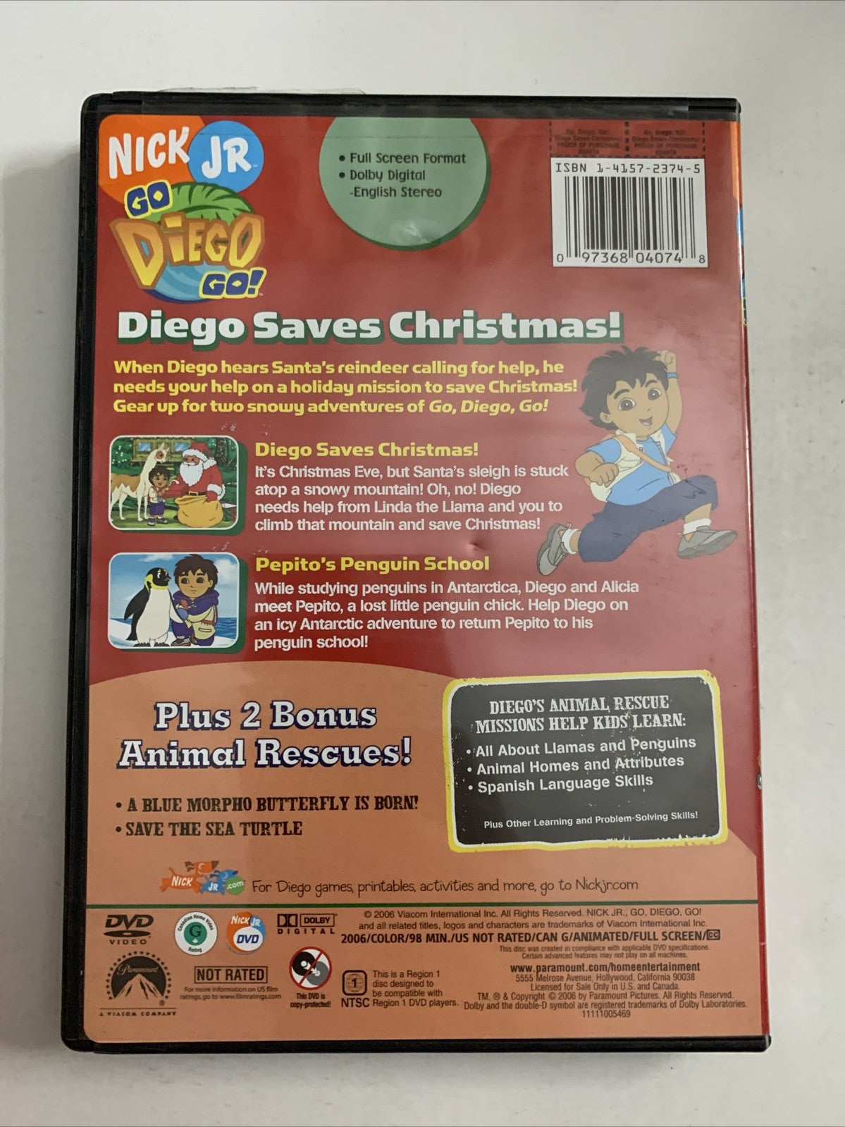 Go Diego Go! Diego Saves Christmas (DVD, 2006) Region 1