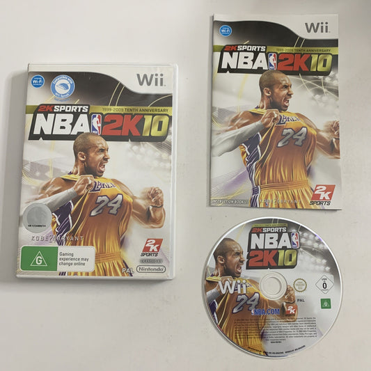 NBA 2K10 Nintendo Wii PAL Kobe Bryant Cover Game Complete
