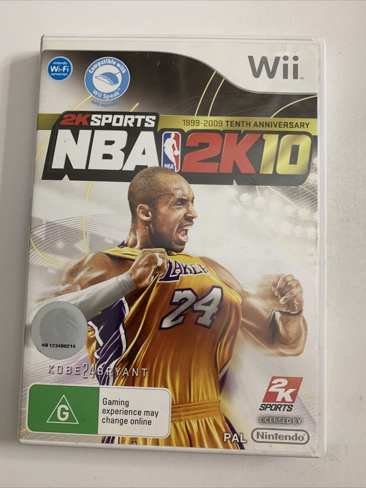 NBA 2K10 Nintendo Wii PAL Kobe Bryant Cover Game Complete