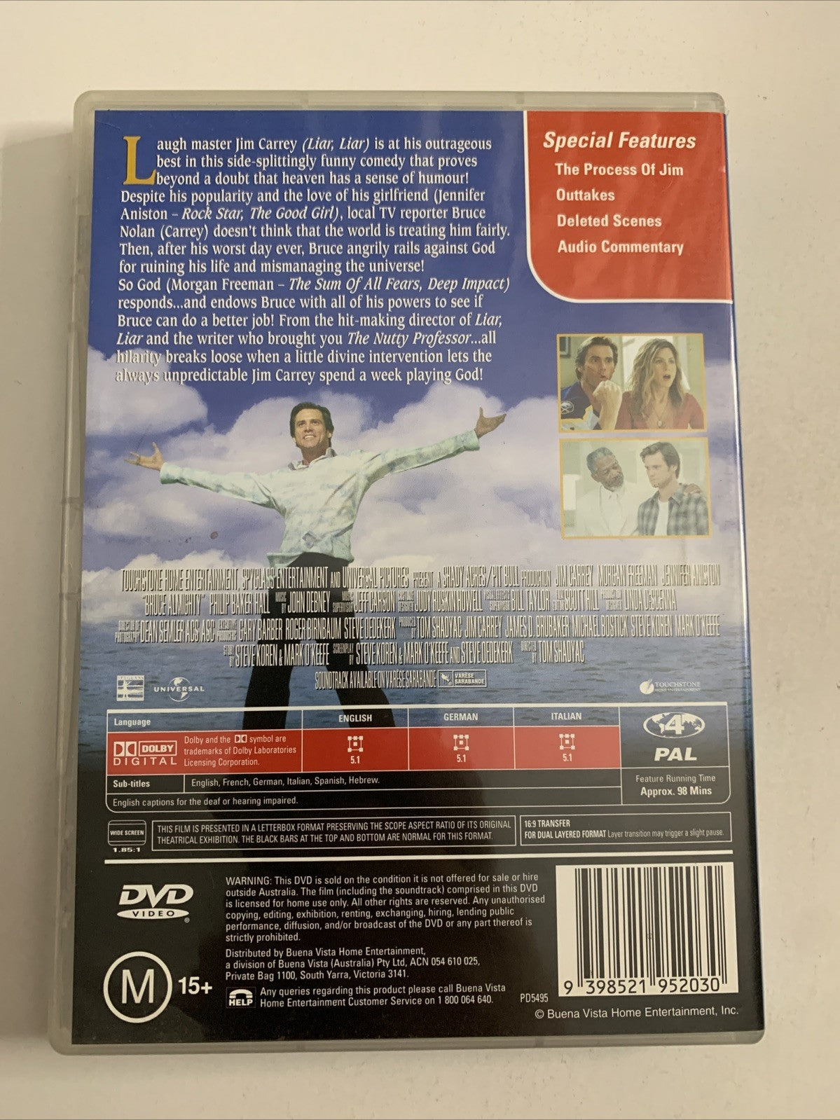 Bruce Almighty (DVD, 2003) Jim Carrey, Jennifer Aniston  Region 4