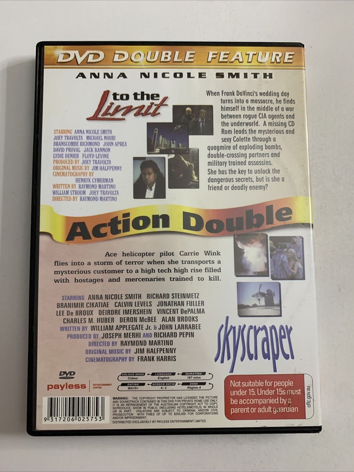 To The Limit / Skyscraper (DVD, 1995) Anna Nicole Smith  Region 4
