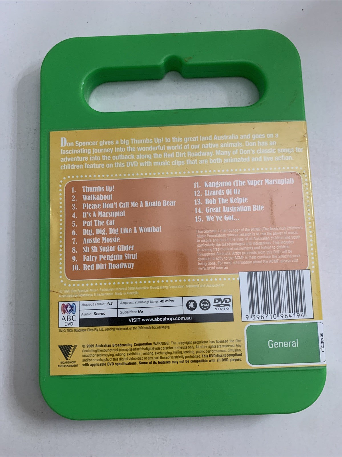 Don Spencer Thumbs Up! Australia (DVD, 2009) ABC For Kids Region 4