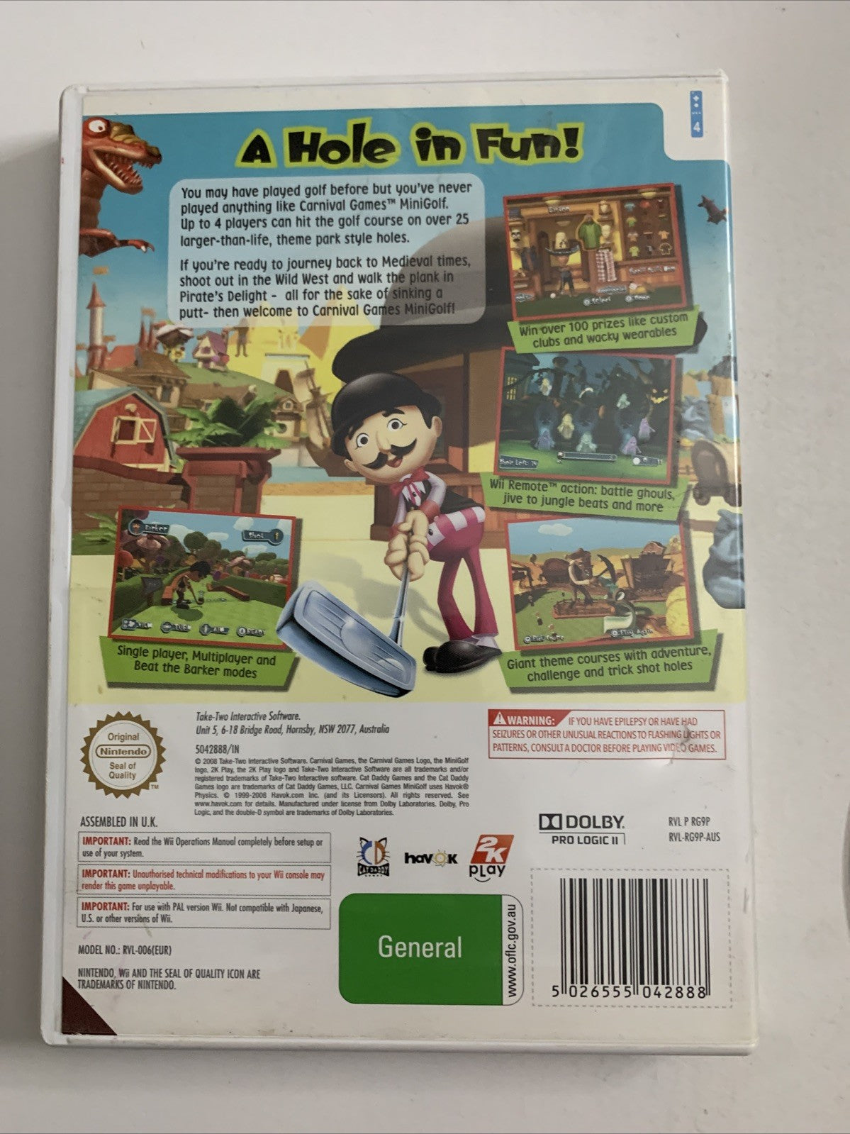 Carnival Games: Mini Golf Nintendo Wii PAL Game Complete