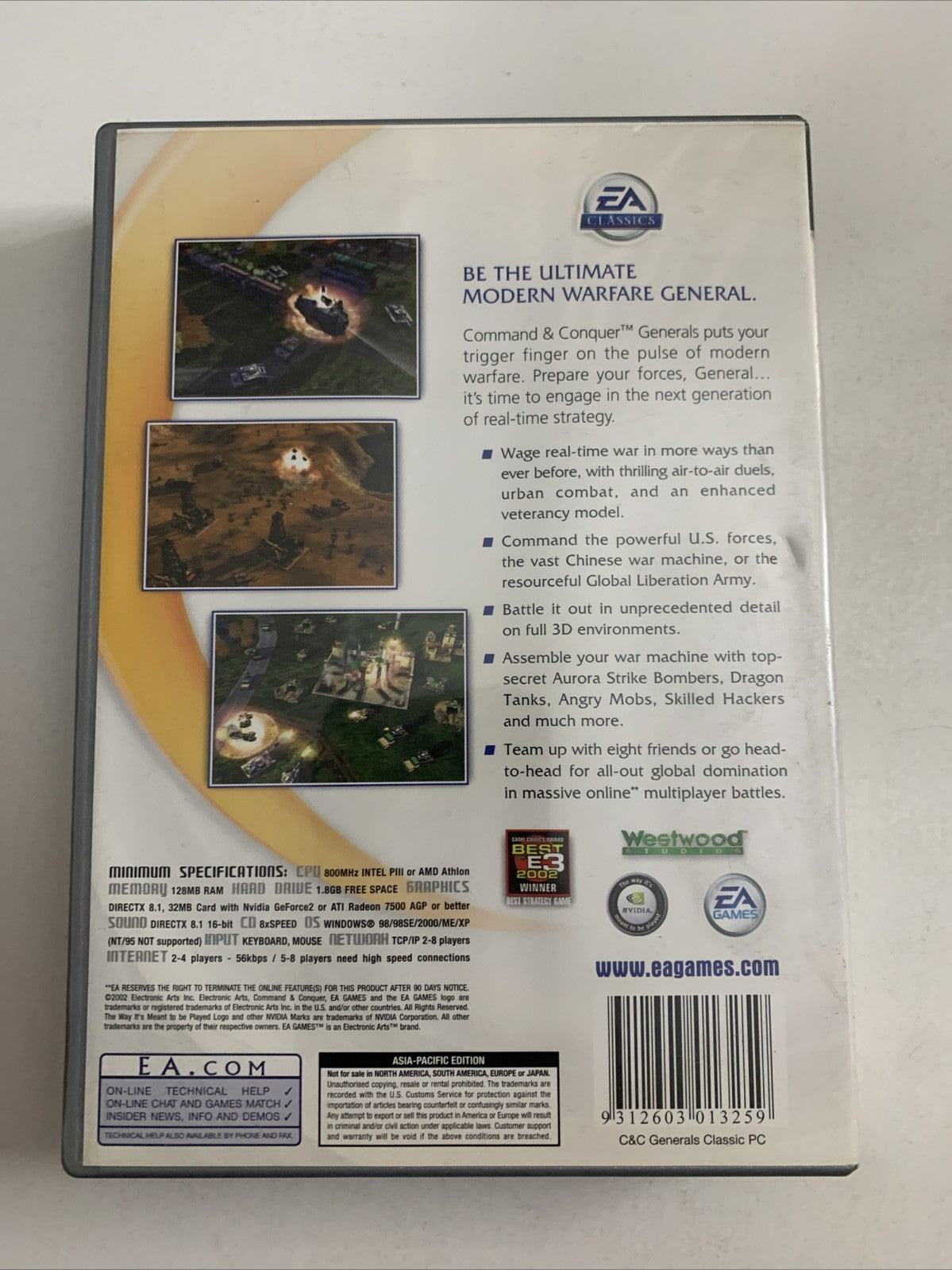 Command & Conquer Generals PC Windows CDROM 2002 RTS Strategy Game