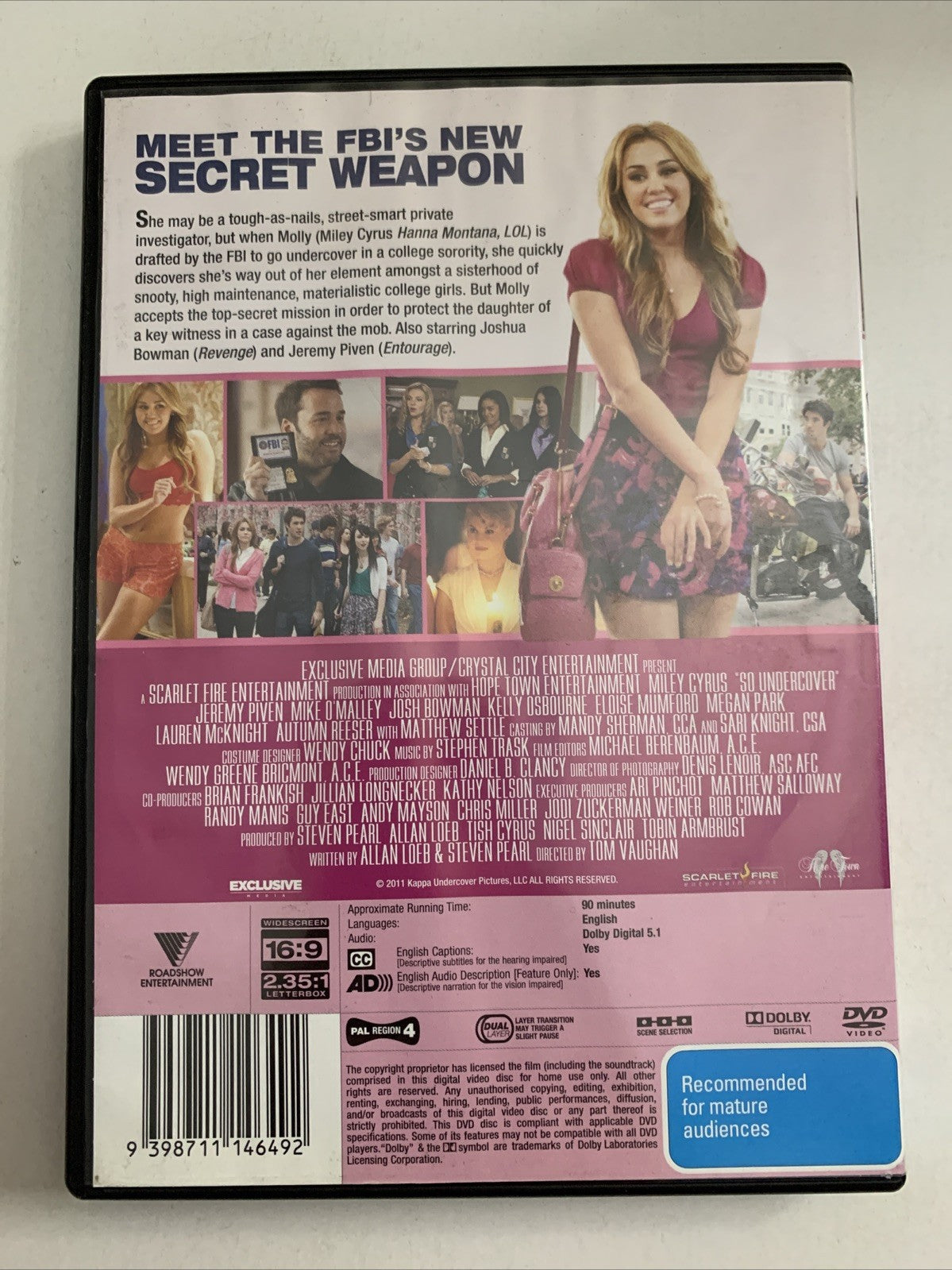 So Undercover (DVD, 2012) Miley Cyrus, Kelly Osbourne  Region 4
