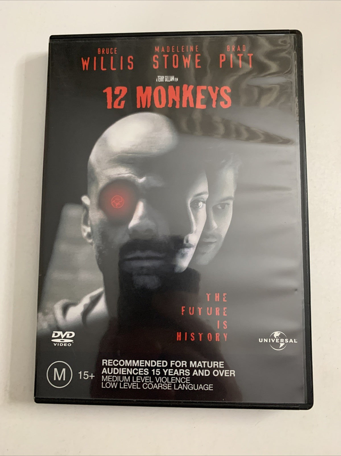12 Monkeys (DVD, 1995) Brad Pitt, Madeleine Stowe, Bruce Willis  Region 4 &2