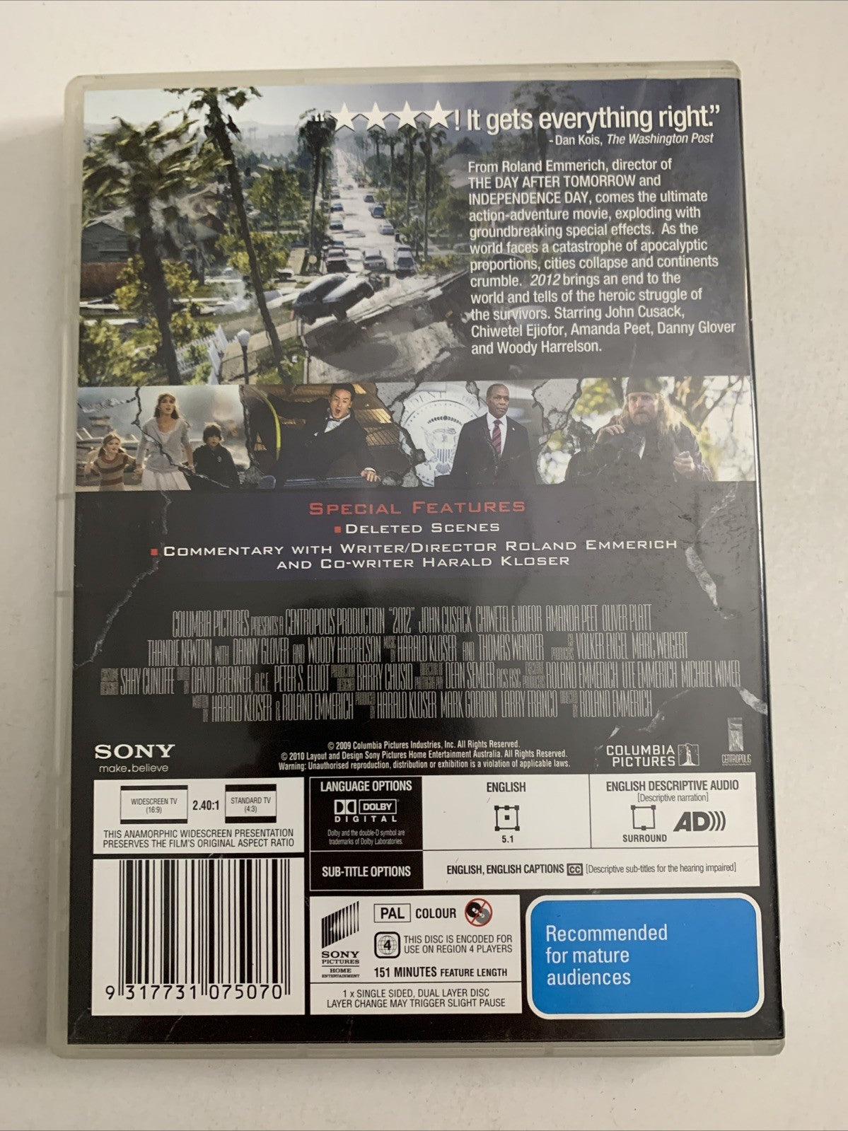 2012 (DVD, 2009) John Cusack, Chiwetel Eliofor, Danny Glover, Woody Harrelson