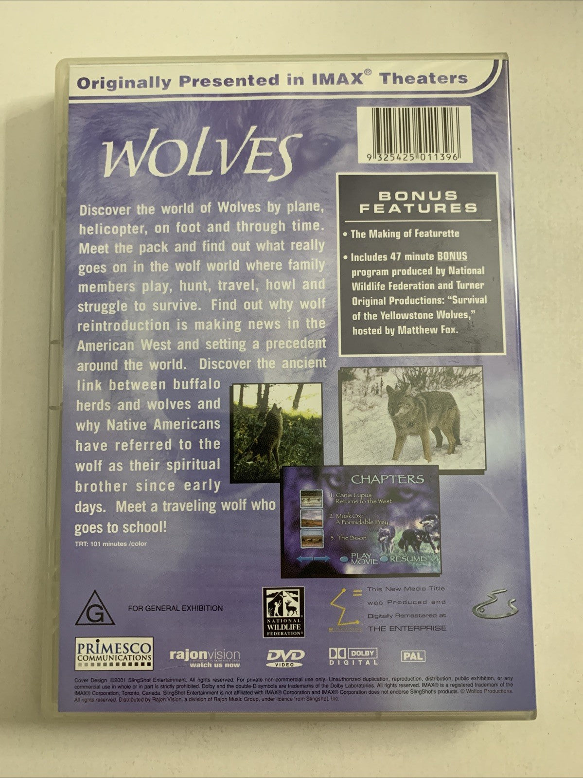 IMAX Wolves (DVD, 1999) All Regions