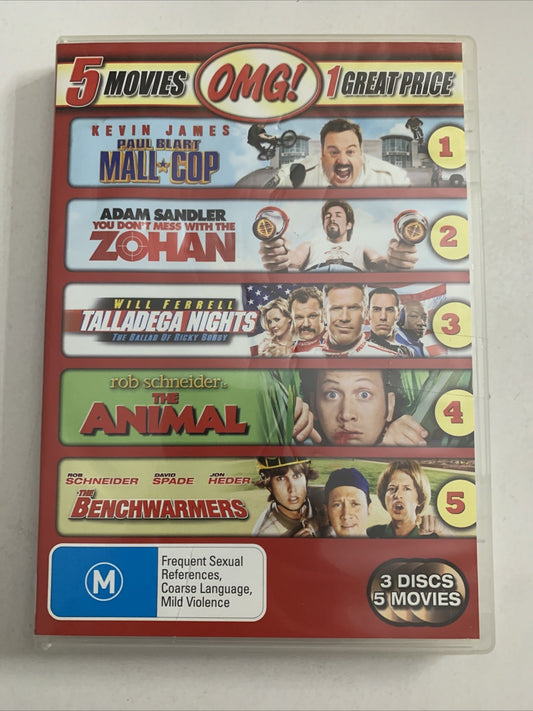 The Animal / Benchwarmers / Paul Blart Mall Cop / Tallageda Nights / Zohan DVD