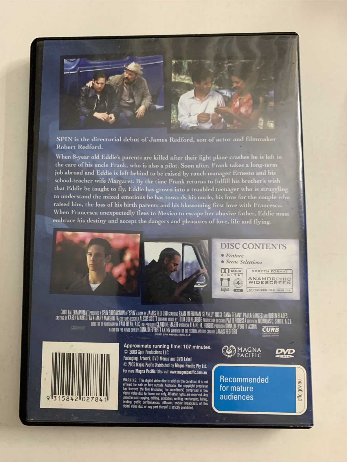 Spin (DVD, 2003) Stanley Tucci, Dana Delany, Rubén Blades Region 4