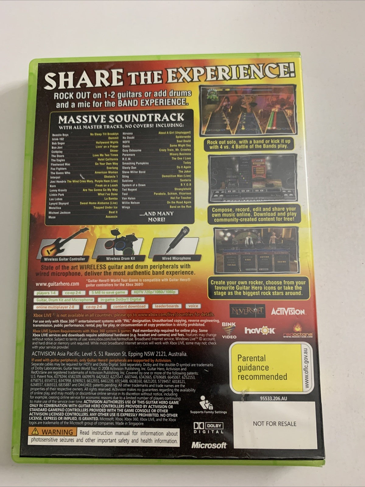 Guitar Hero World Tour Microsoft XBOX 360 PAL 2008 Game