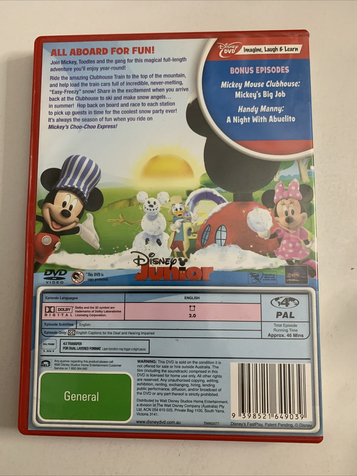 Mickey Mouse Clubhouse: Mickey's Choo Choo Express (DVD, 2009) Disney Region 4