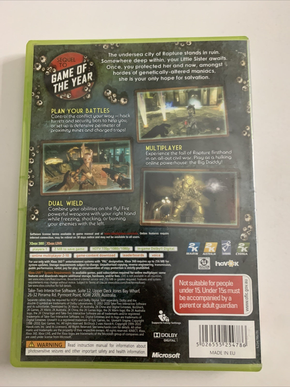 BioShock 2  Microsoft XBOX 360 PAL 2010 Game Complete