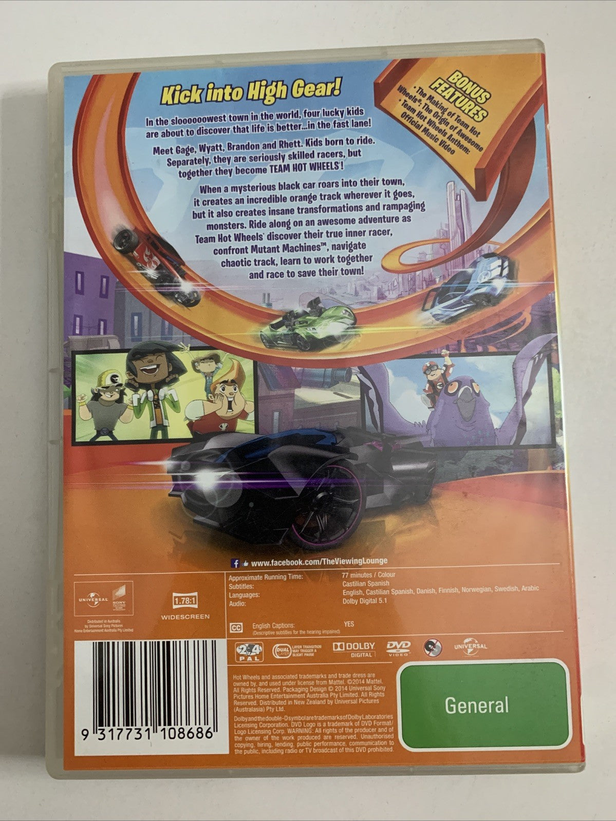 Team Hot Wheels: The Origin Of Awesome! (DVD, 2014) Animation Region 4 &2