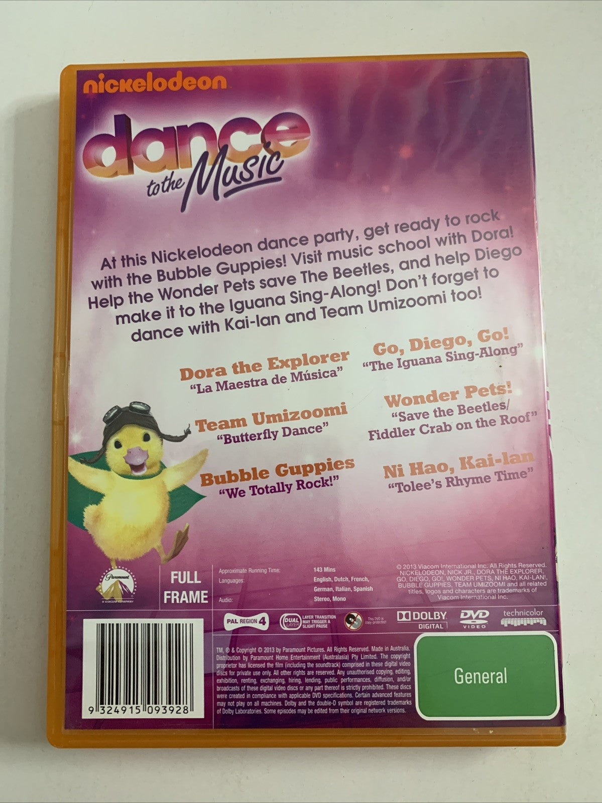 Nickelodeon Favorites Dance to the Music! (DVD, 2013) Animation Region 4