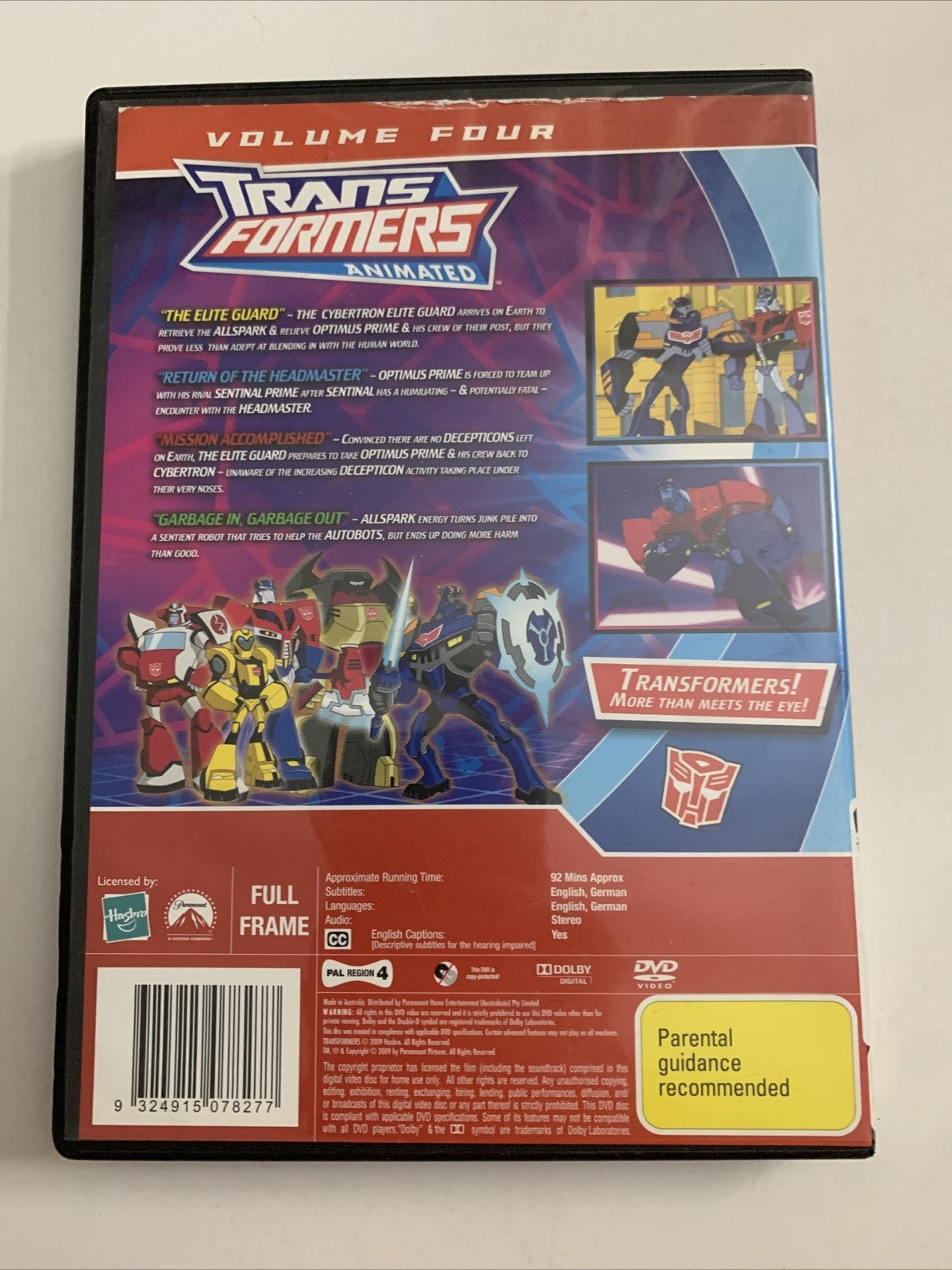 Transformers Animated : Mission Accomplished Vol 4 (DVD, 1986) Region 4