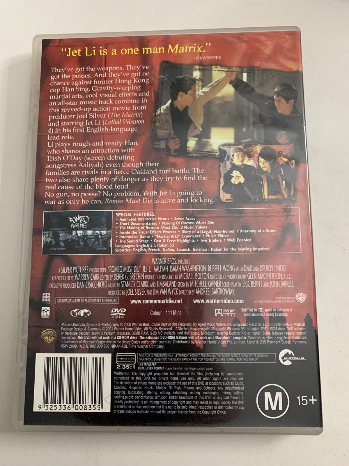 Romeo Must Die (DVD, 2000) Aaliyah, Dmx, Jet Li Region 4