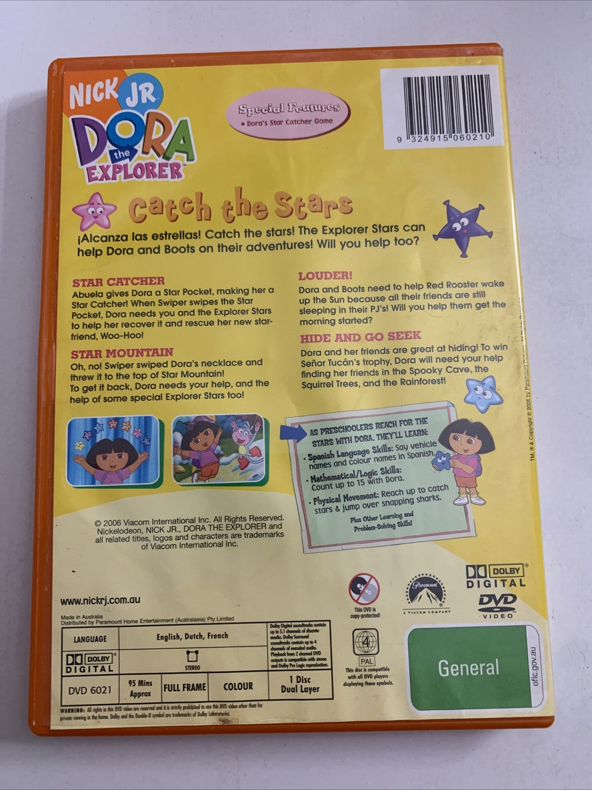 Dora The Explorer Catch The Stars (DVD, 2000) Nickelodeon Animation Region 4