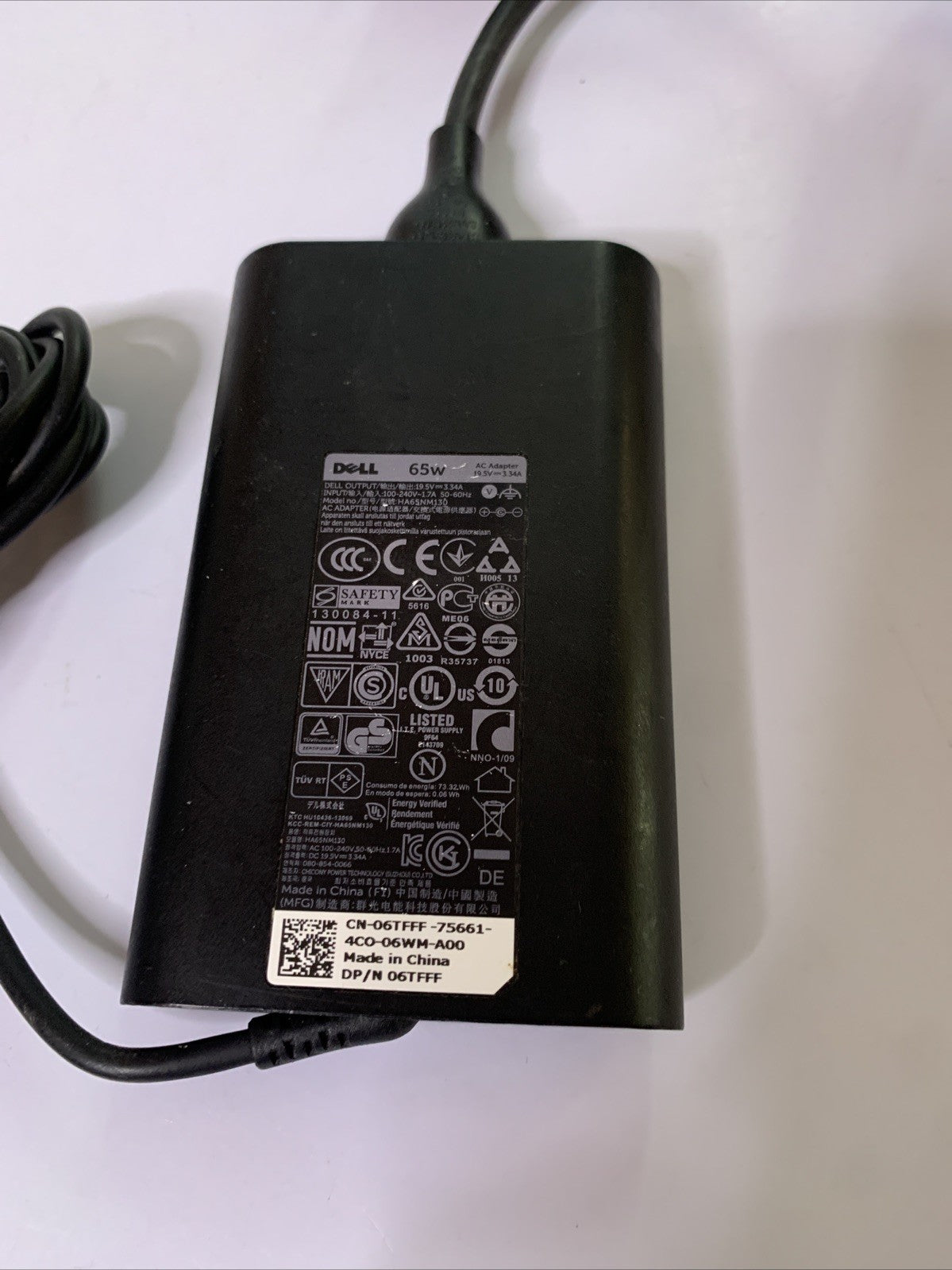 Genuine Dell HA65NM130 65W Power Supply 19.5V 3.34A For Inspirion XPS Latittude