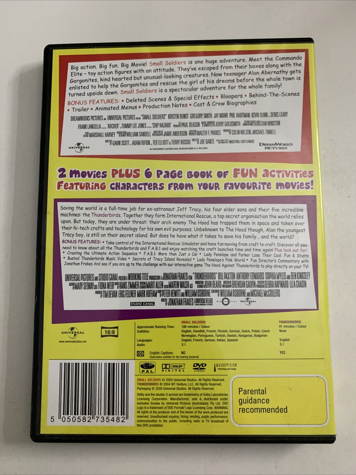 Small Soldiers / Thunderbirds (DVD, 1998) 2-Disc Set Region 4
