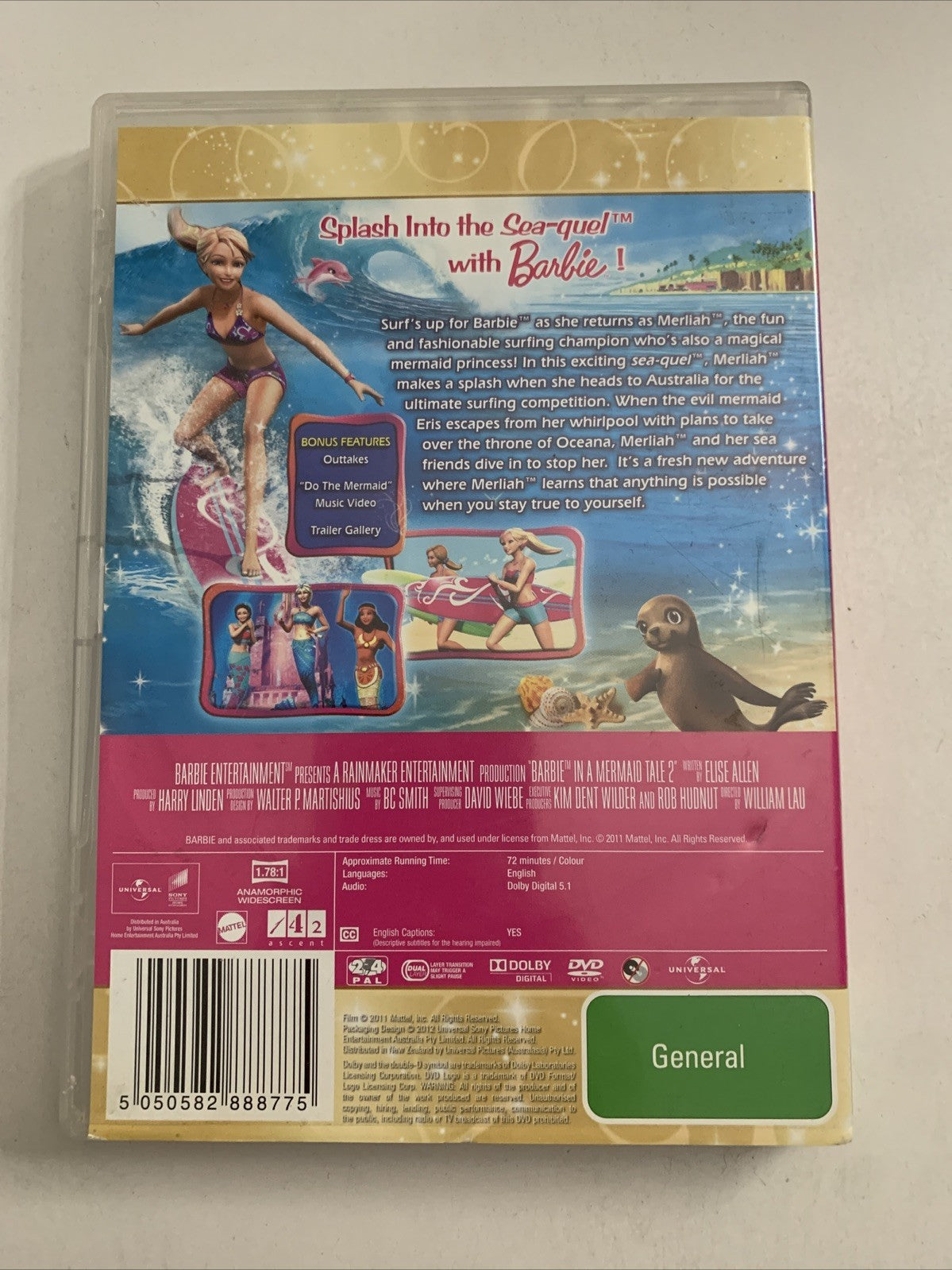 Barbie In A Mermaid Tale 2 (DVD, 2011) Animated Film Region 4 &2