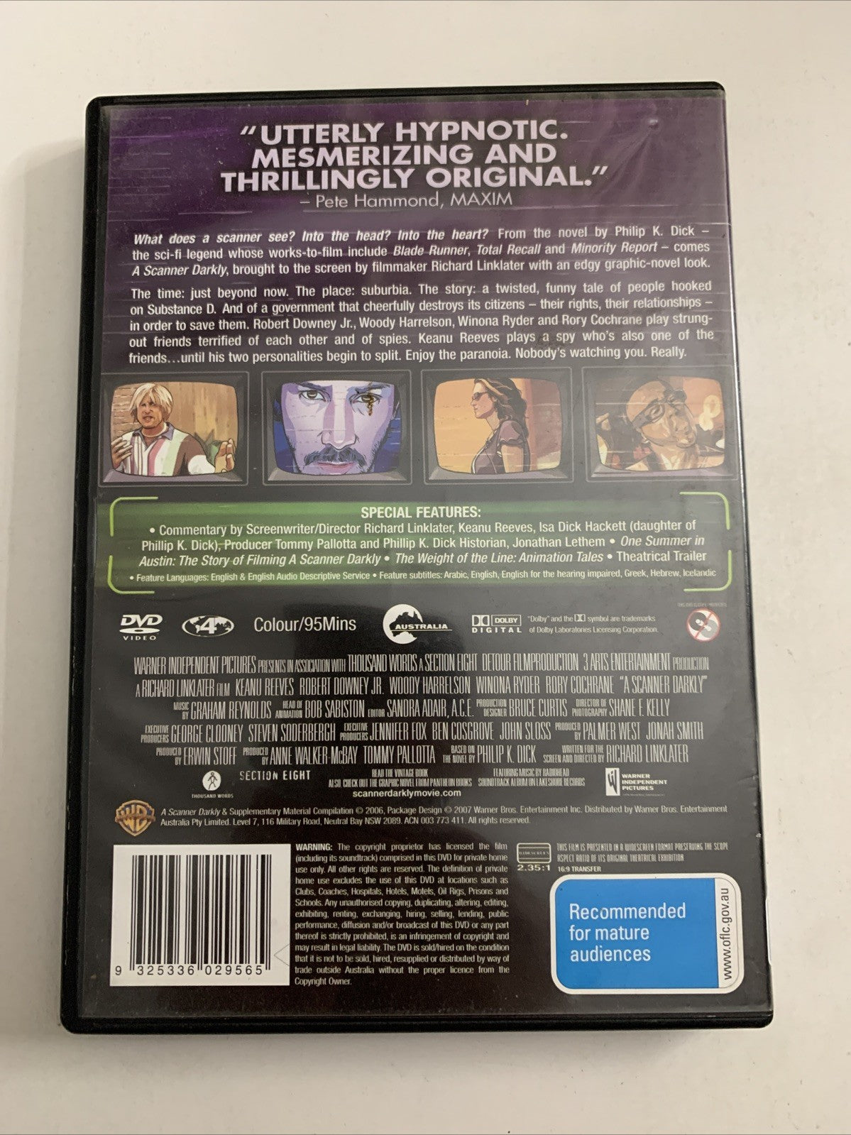 A Scanner Darkly (DVD, 2006) Keanu Reeves, Robert Downey Jr., Woody Harrelson