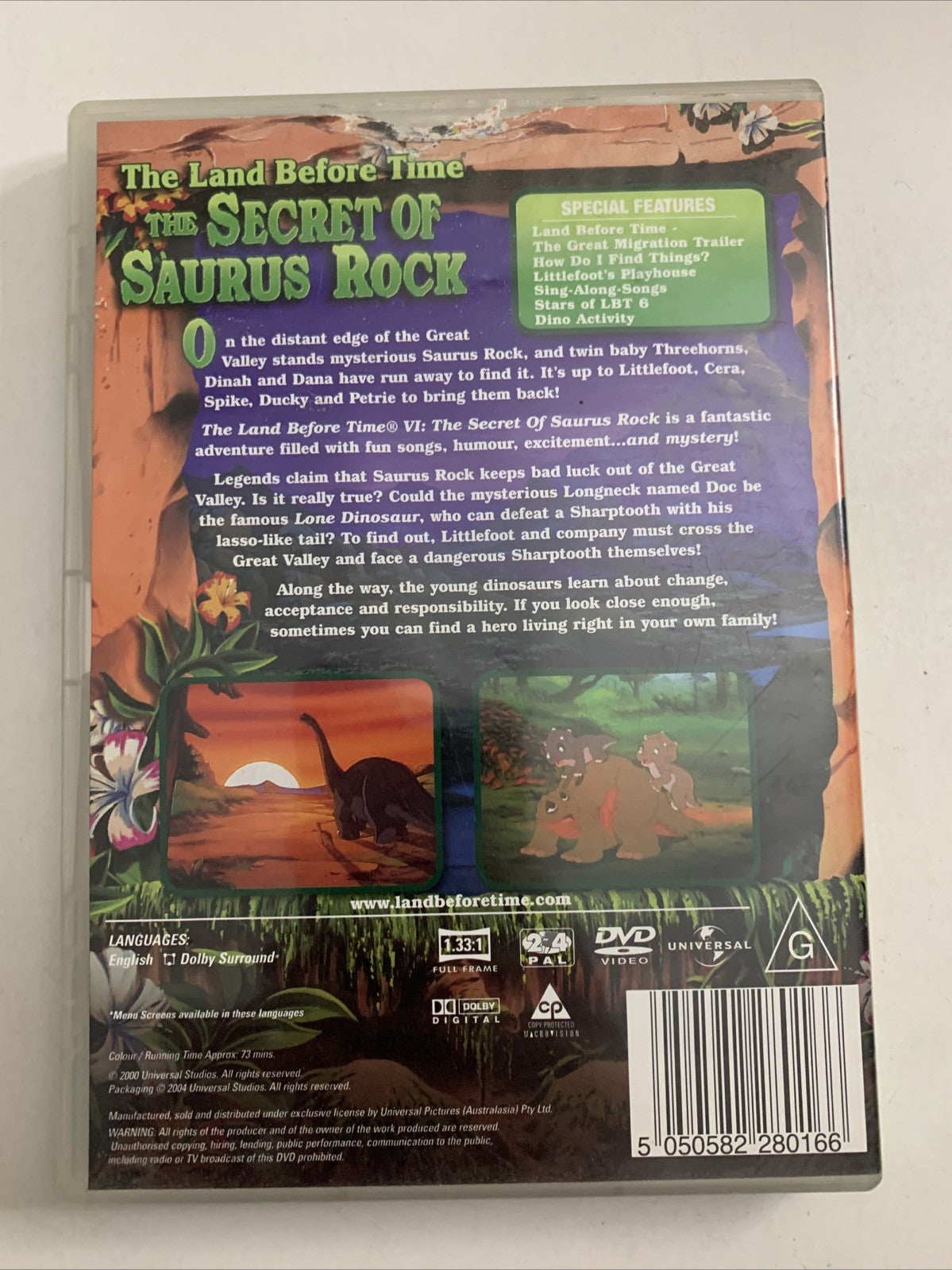 The Land Before Time : The Secret Of Saurus Rock (DVD, 1998) Region 4 &2