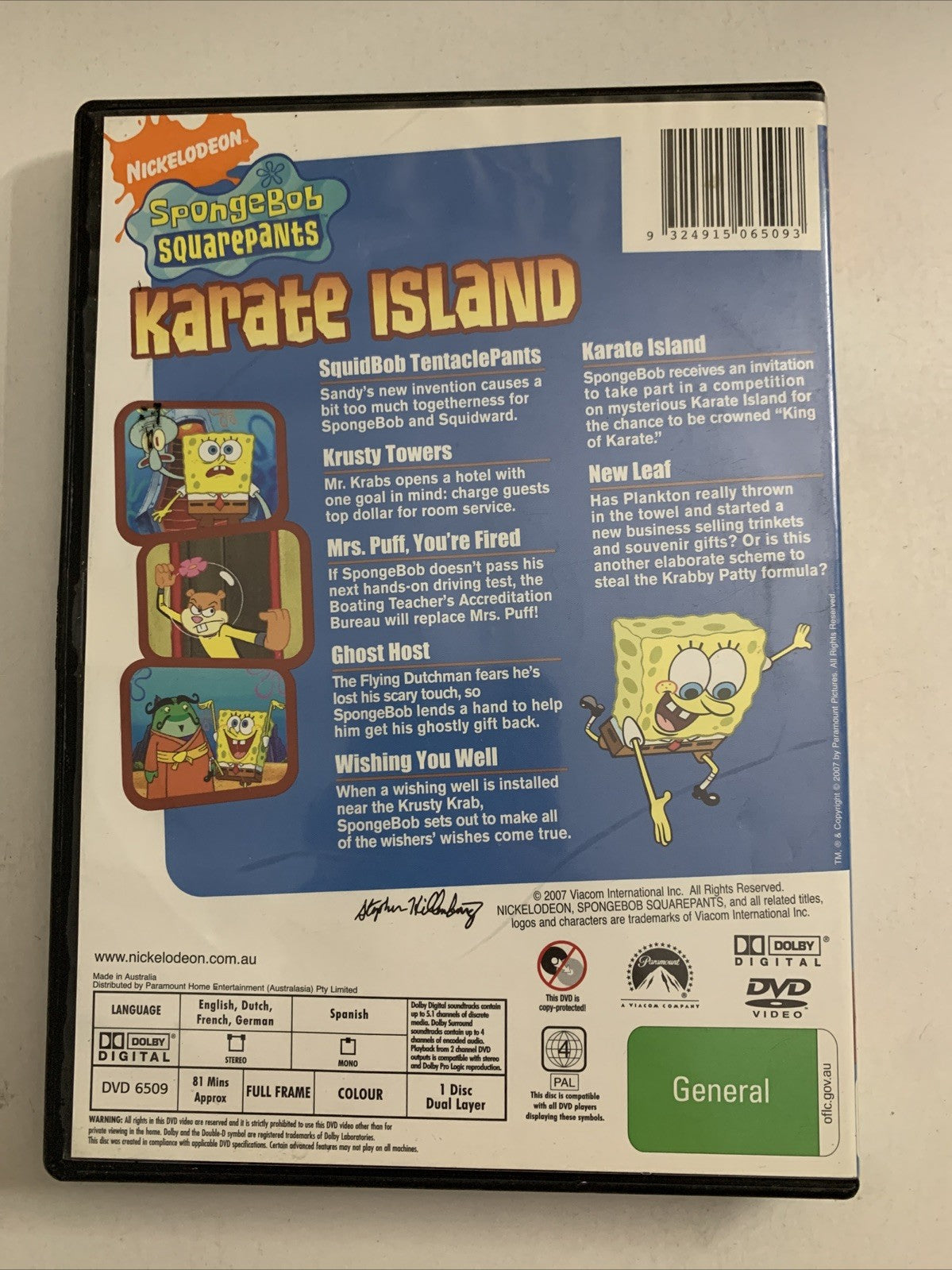 SpongeBob SquarePants Karate Island (DVD, 2006) Animation Region 4