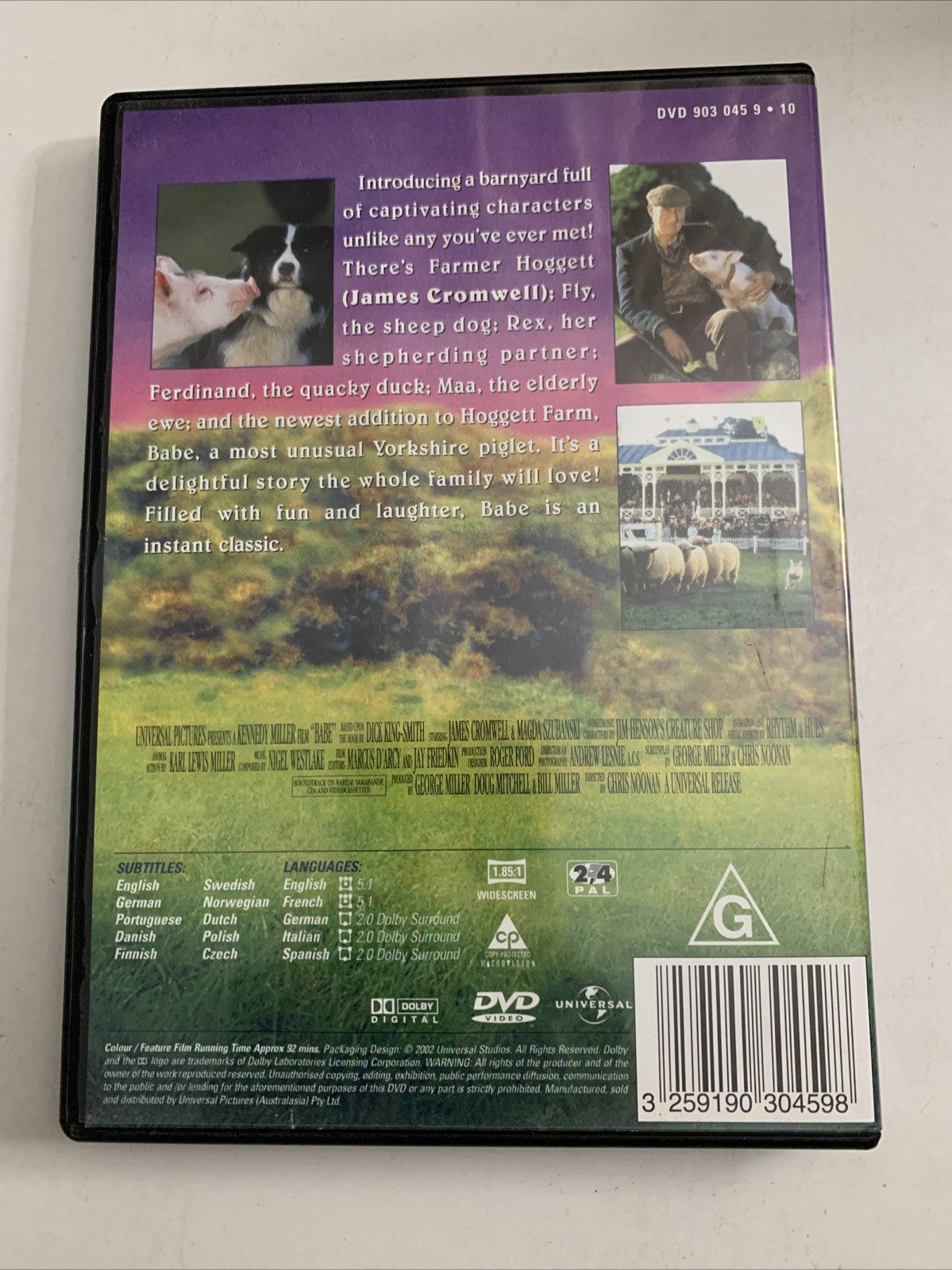 Babe (DVD, 1995) James Cromwell Region 4 &2